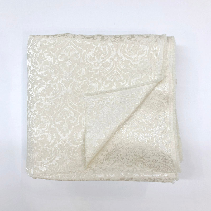 Small Damask Pattern Brocade - Beige Jacquard Textured Fabric