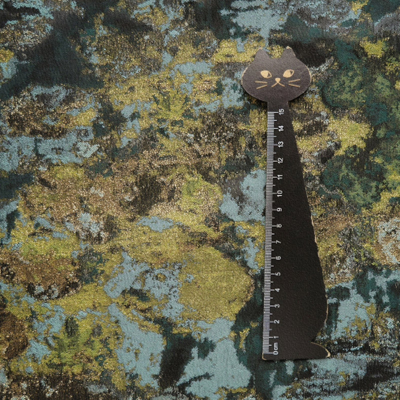 Abstract Metallic Textured Brocade - Green Gold
