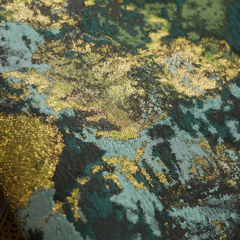 Abstract Metallic Textured Brocade - Green Gold