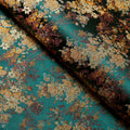 Dark Green & Gold Floral Brocade - Chic Motif Jacquard Woven Textile